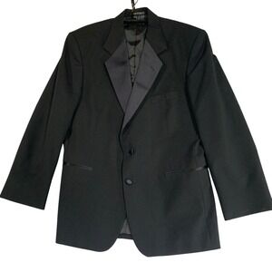 The Tux Shop‎ After Six Tuxedo Blazer Black Wool Formal Event Coat Mens Size 40R